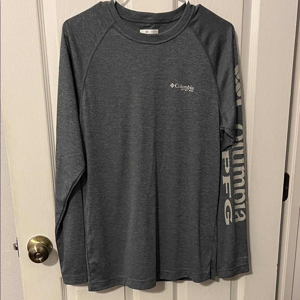 Columbia Long Sleeve PFG Performance Shirt - Charcoal Gray